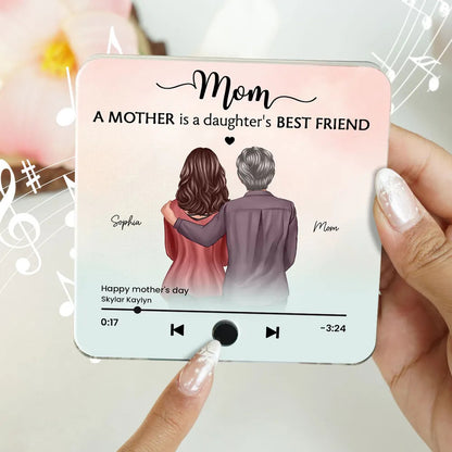 A Mother Is A Daughter's Best Friend Personalized Music Fridge Magnet, Heartfelt Mother Daughter Gift, Birthday Gift for Mom