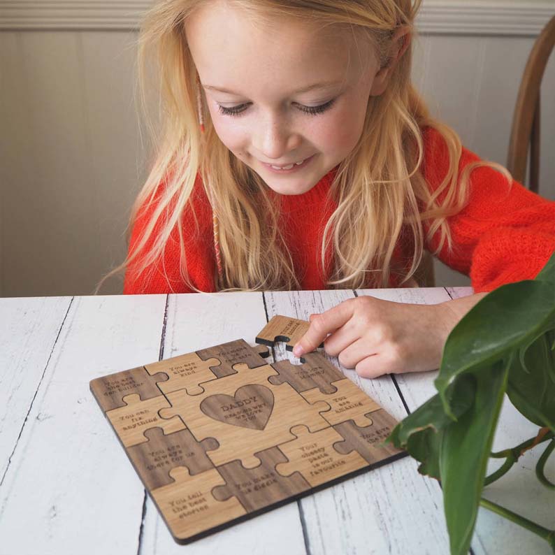 Personalized Reasons I Love Dad Wooden Puzzle