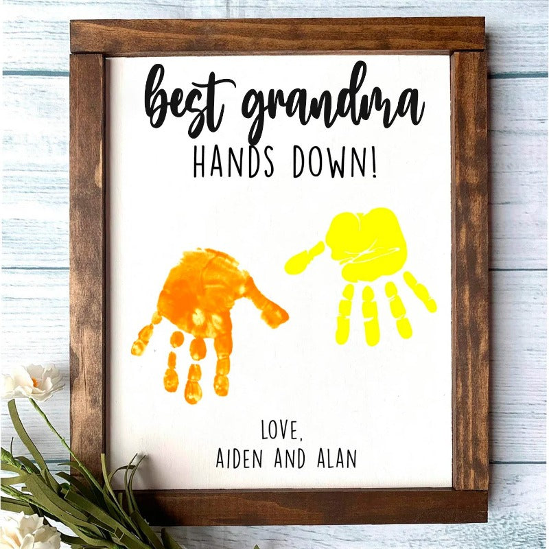 Personalized Best Mother Handsdown Sign, Diy Gift for Mother's Day