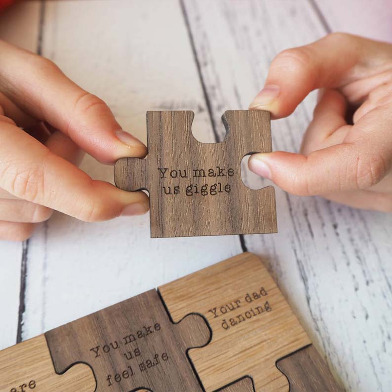 Personalized Reasons I Love Dad Wooden Puzzle