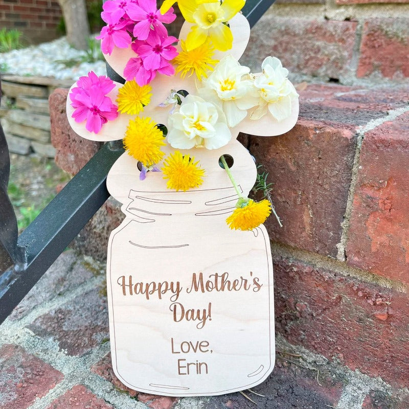 Personalized Mother's Day Flower Holder Bouquet, Picked for Mom
