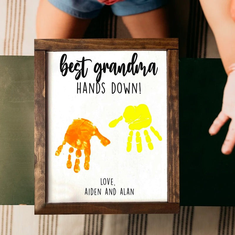 Personalized Best Mother Handsdown Sign, Diy Gift for Mother's Day