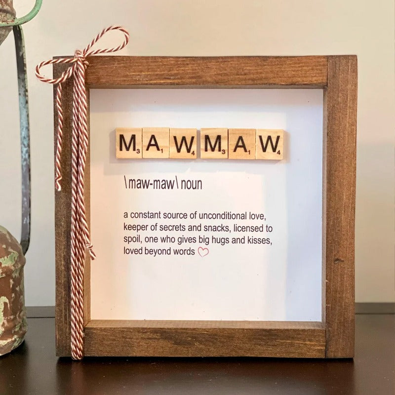Mother's Day Definition Gift Sign, Gift For Grandma, Mimi, Mom