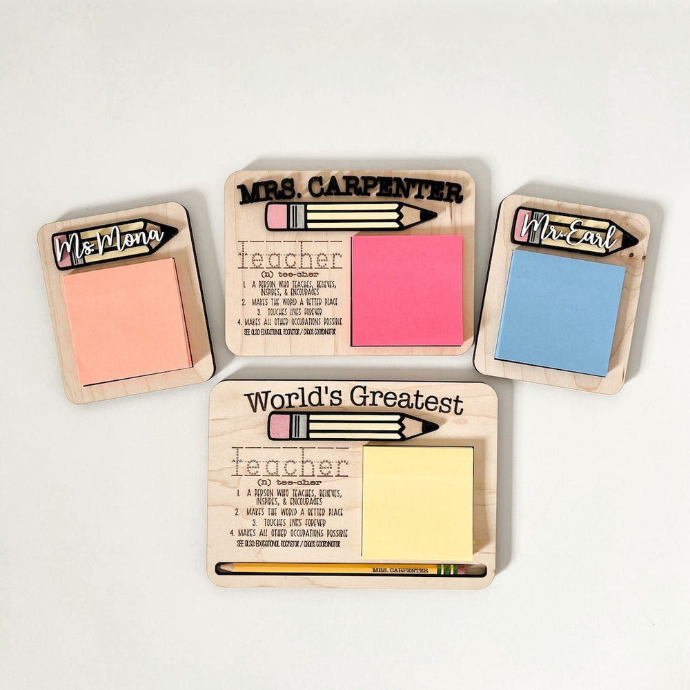 Personalized Greatest Teacher Sticky Note Holder - Gift For Teacher