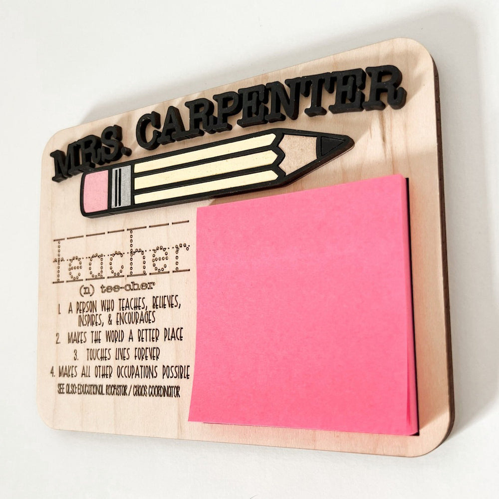 Personalized Greatest Teacher Sticky Note Holder - Gift For Teacher